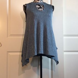 JLO Women's Choker Tank Ribbed Swing